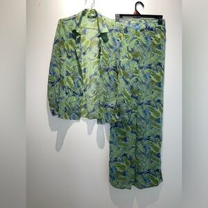 Green and Blue Tropical Beach Cover up #VacationWear Size Small